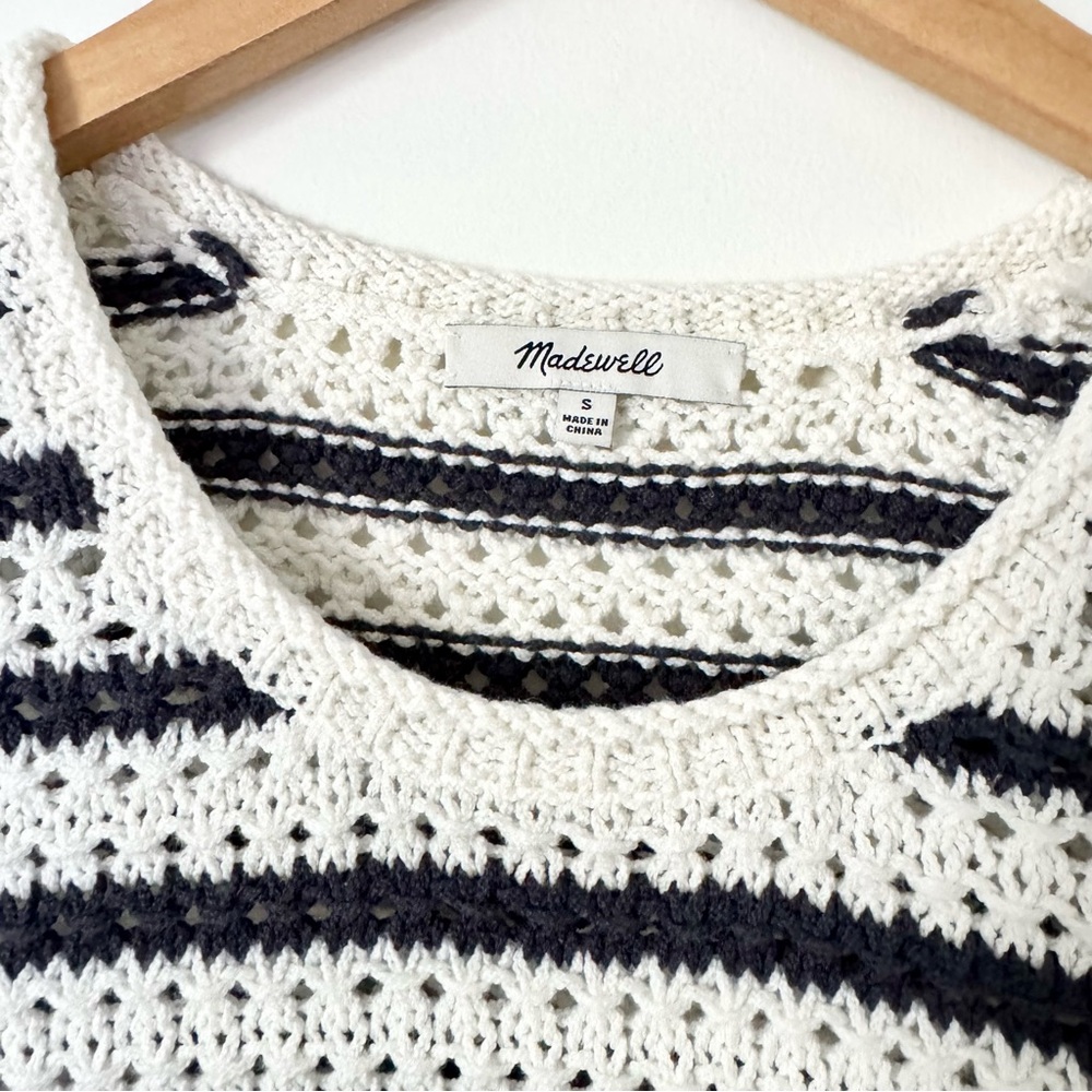 Madewell Austen Open Stitch Striped Pullover Sweater Lighthouse Size S - Picture 7 of 11